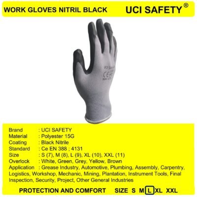 Uci Safety Work Electrical Pabrik Abu abu/Black - Gambar 2