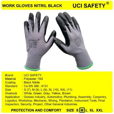 Gloves K Hse Greasy Coating Abu abu/Black - Gambar 5
