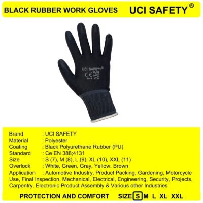 Gloves Pabrik Tukang Polyester Black - Gambar 2