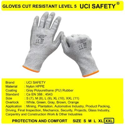 Sarung Tangan En 388 4543 Safety Kerja Mekanik Telapak Tangan Anti Slip Anti Gores - Gambar 4