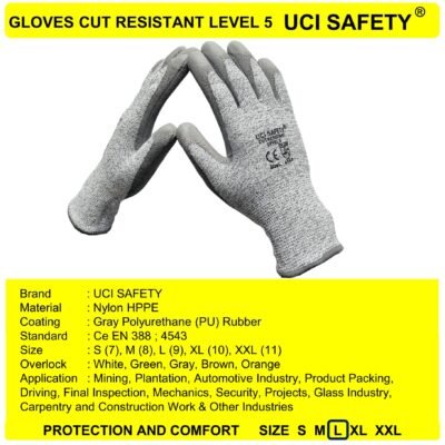 Sarung Tangan Ukuran S M L XL XXL Pengaman Kerja Anti Licin Anti Slip Hand Gloves Sarung Tangan - Gambar 4