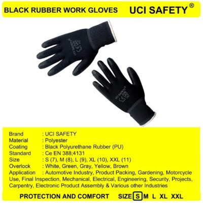 Uci Safety Dilapisi Karet Kerja Polyester Mekanik - Gambar 4