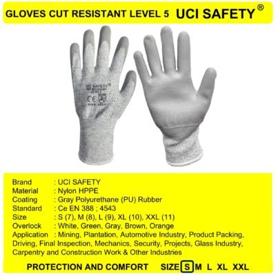 Sarung Tangan Uci Safety Industri Dilapisi Karet Pisau En 388 4543 - Gambar 3