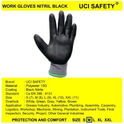 Uci Safety Work Hitam/Grey Safety Kerja Pabrik - Gambar 3
