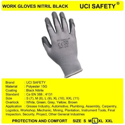 Gloves Anti Slip Electrical Mechanical Safety Kerja - Gambar 5