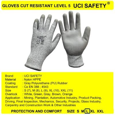 Gloves Welding Coating Karet Nitril Warna Abu Abu Proyek