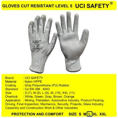 Sarung Tangan Tebal Ukuran S M L XL XXL Pengaman Kerja Uci Safety Anti Licin - Gambar 2