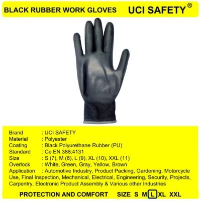 Uci Safety otomotif Palm Fit Black Satpam - Gambar 4