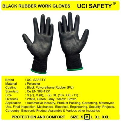 Uci Safety Palmfit Bahan Nylon Pengaman kerja Tukang - Gambar 4