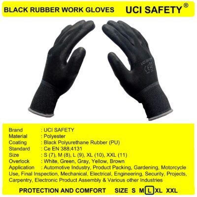 Uci Safety Mekanik Telapak Tangan dilapisi karet Proyek Packing - Gambar 3