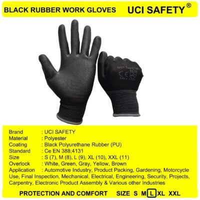 Gloves Anti Slip Industri Coating Karet Dilapisi Karet