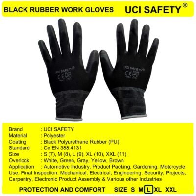 Gloves Security Polyester Anti Slip Bahan Nylon - Gambar 3