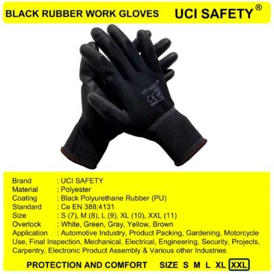 Uci Safety Mekanik Polyurethane Telapak Tangan dilapisi karet otomotif - Gambar 3