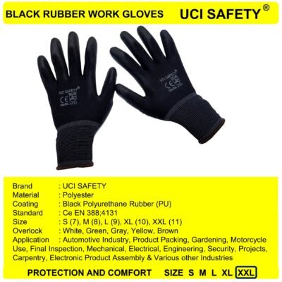 Gloves Proyek Hitam Tukang Montir - Gambar 2