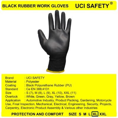 Gloves Tukang Telapak Tangan dilapisi karet Pabrik Montir - Gambar 3