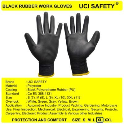 Uci Safety Hitam Polyurethane Anti Slip Montir - Gambar 4