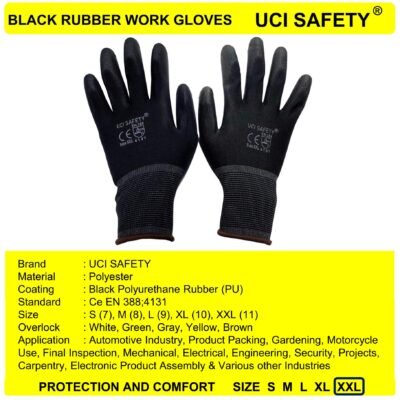 Gloves Safety Gloves Pabrik Black Bagunan