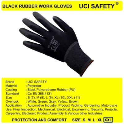 Uci Safety Bahan Nylon Palm Fit Proyek Polyurethane - Gambar 3