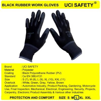 Uci Safety Karet Palm Fit Mekanik Polyester - Gambar 3
