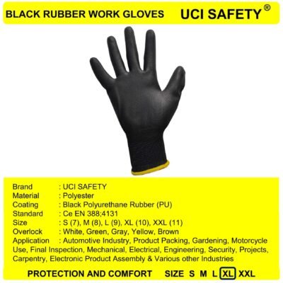 Uci Safety Palm Fit Hitam Montir Pabrik - Gambar 3