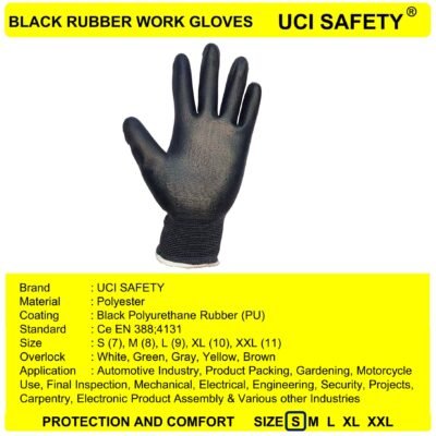 Uci Safety Telapak Tangan dilapisi karet Industri Karet Safety Gloves