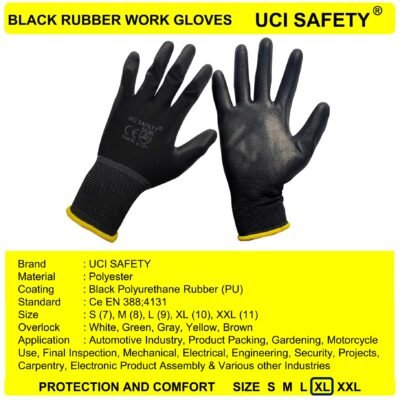 Uci Safety Pengaman kerja Bengkel Packing Telapak Tangan dilapisi karet - Gambar 3