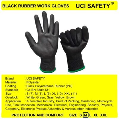 Uci Safety Telapak Tangan dilapisi karet Industri Karet Safety Gloves - Gambar 5