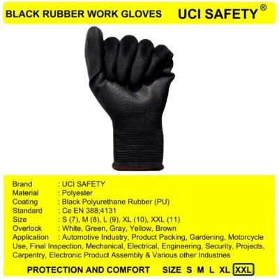 Uci Safety Pengaman kerja Bengkel Packing Telapak Tangan dilapisi karet