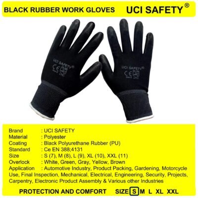 Uci Safety Black Motor Polyester Industri