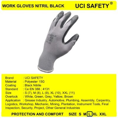 Gloves Anti Slip Electrical Mechanical Safety Kerja - Gambar 2