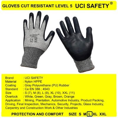 Sarung Tangan Safety Gloves Coating Nitril Kuat - Gambar 4