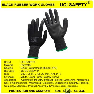 Uci Safety Proyek Security Bengkel Telapak Tangan dilapisi karet