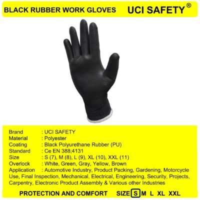 Uci Safety Packing Kerja Black Coating Karet