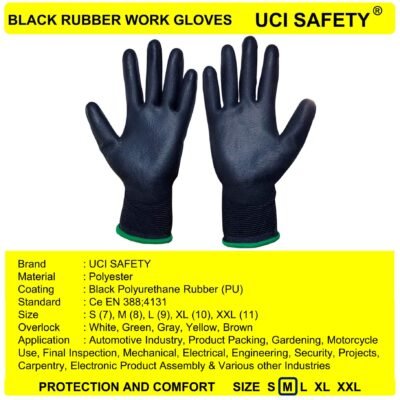 Uci Safety Bahan Nylon Security Polyester Safety Gloves - Gambar 4