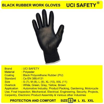 Uci Safety Anti Slip Pengaman kerja Mekanik Hitam