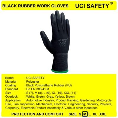 Uci Safety Karet Palm Fit Mekanik Polyester - Gambar 4