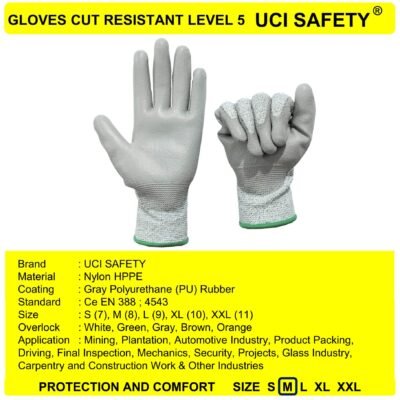Sarung Tangan Safety Gloves Kontruksi Bengkel Anti Sayat - Gambar 2