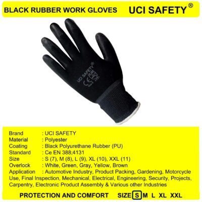 Uci Safety Motor Berkebun Polyurethane Telapak Tangan dilapisi karet - Gambar 5