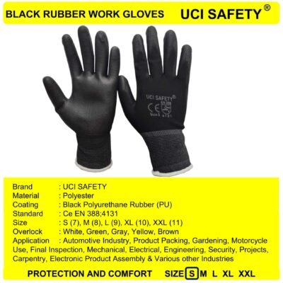 Gloves Bengkel Kerja Black Proyek - Gambar 3