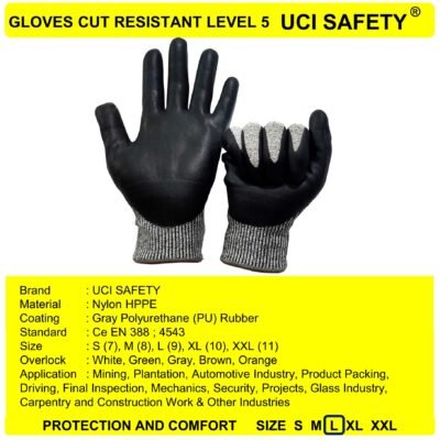 Sarung Tangan Telapak Tangan Dilapisi Nitrile Level 5