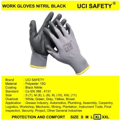 Uci Safety Gloves Anti Licin Bagunan Engineering - Gambar 2