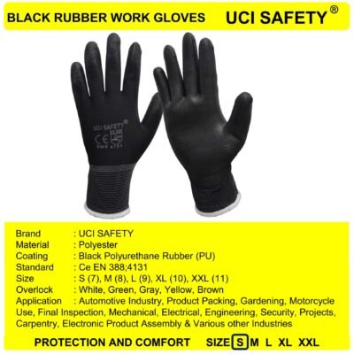 Sarung Tangan Pengaman kerja Karet Black Security