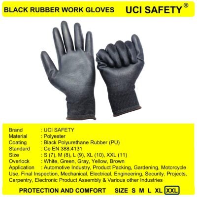 Uci Safety Palm Fit Hitam Montir Pabrik