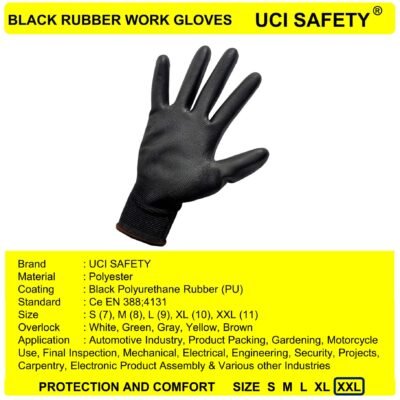Uci Safety Mekanik Polyurethane Telapak Tangan dilapisi karet otomotif - Gambar 5