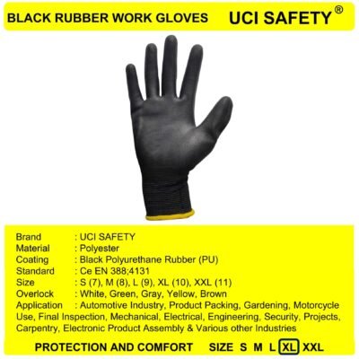 Gloves Dilapisi Karet Telapak Tangan dilapisi karet Hand Gloves Pabrik - Gambar 4