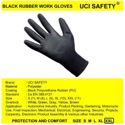 Gloves Pabrik Satpam Bahan Nylon Palm Fit - Gambar 5