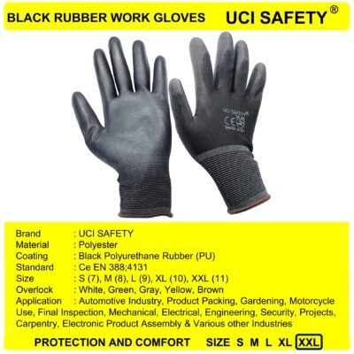 Uci Safety Telapak Tangan dilapisi karet Industri Karet Safety Gloves - Gambar 2