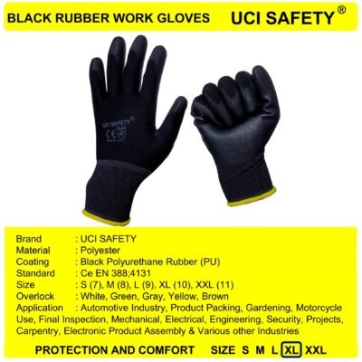 Uci Safety Safety Gloves Polyester PU Satpam