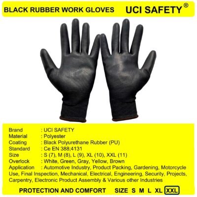 Uci Safety Industri Coating Karet Dilapisi Karet Safety Gloves - Gambar 2