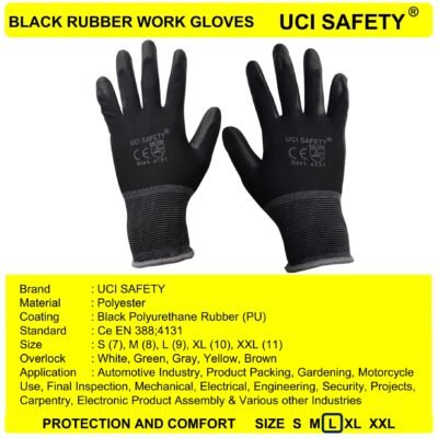 Uci Safety Palmfit Bahan Nylon Pengaman kerja Tukang - Gambar 3